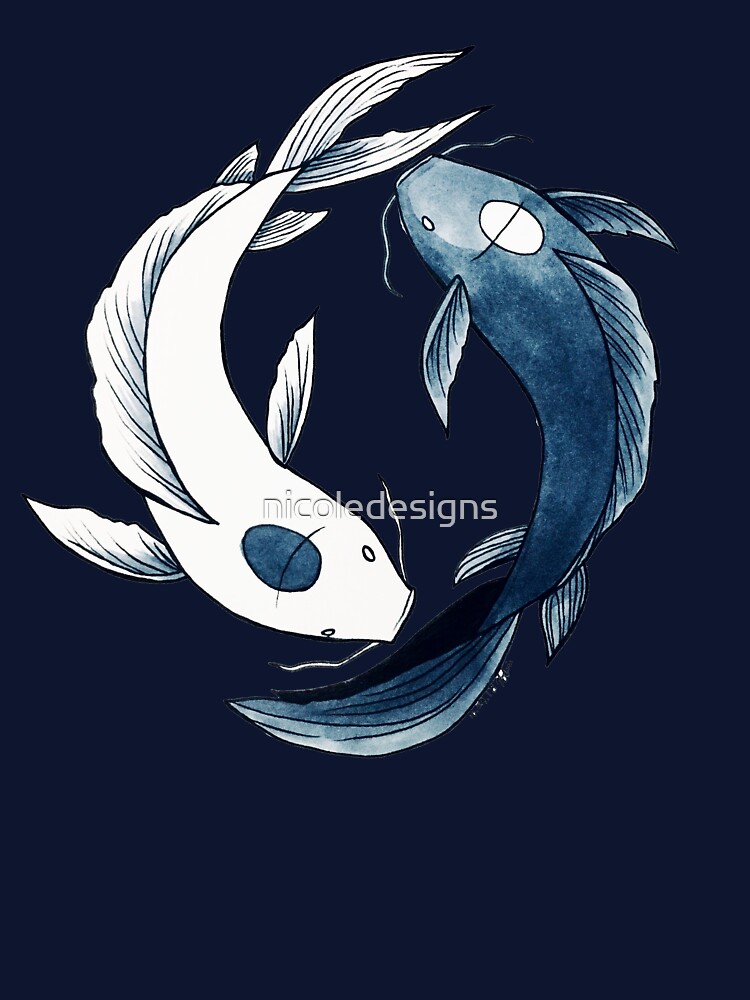 Thumbnail 7 of 7, Classic T-Shirt, Tui and La - Yin & Yang Koi designed and sold by nicoledesigns.