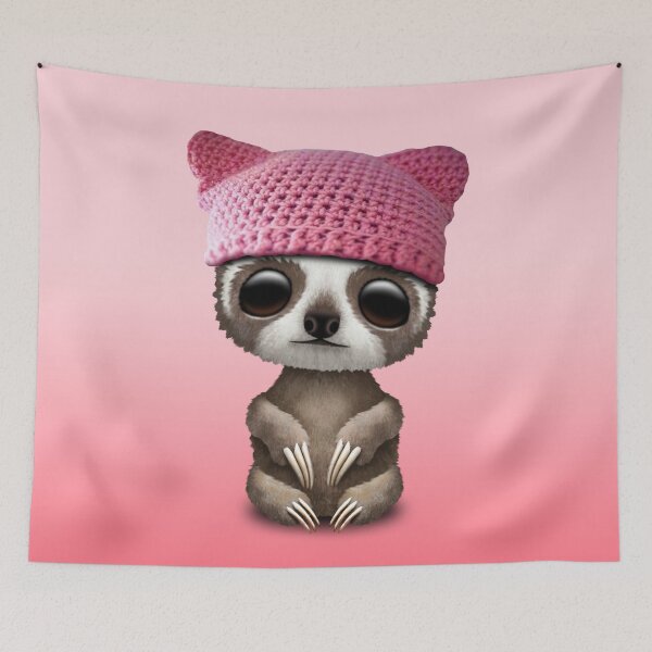 Item preview, Cute Baby Sloth Wearing Pussy Hat designed and sold by JeffBartels.