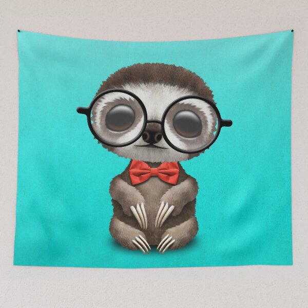 Item preview, Cute Nerdy Sloth Wearing Glasses and Bow Tie designed and sold by JeffBartels.