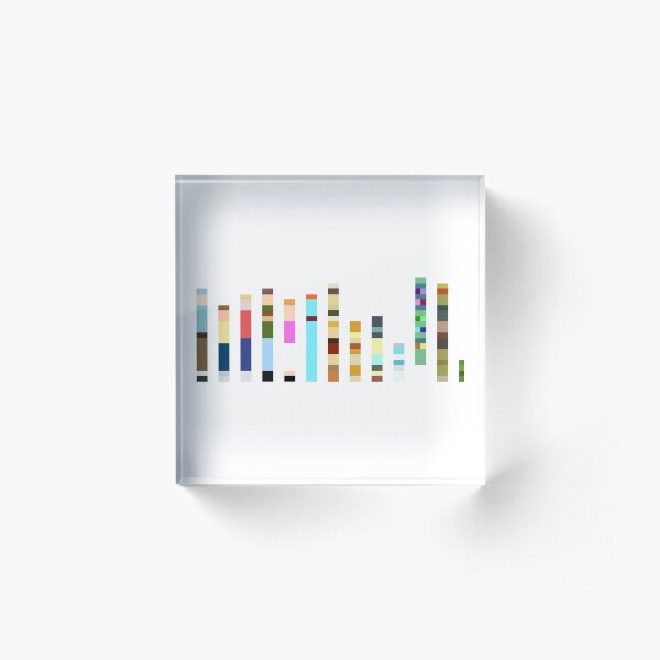 Characters of Rick and Morty Barcode Acrylic Block