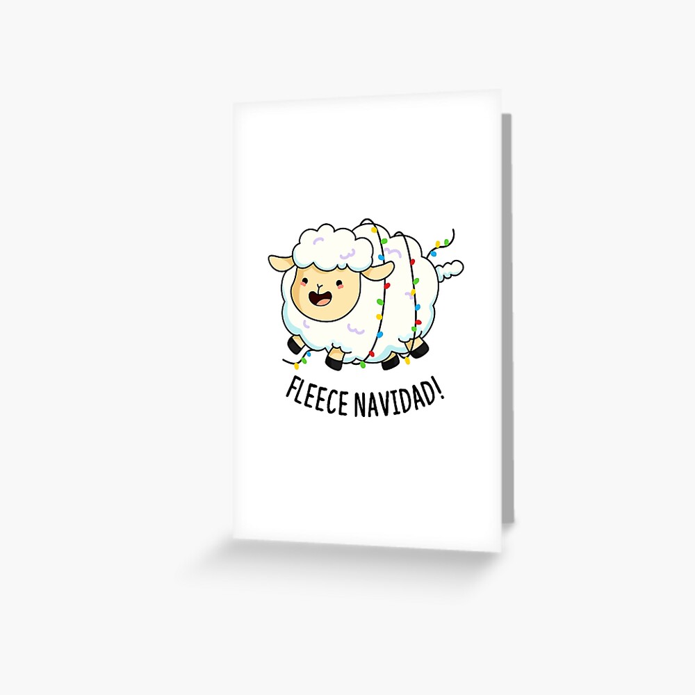 Fleece Navidad Christmas Animal Pun Greeting Card