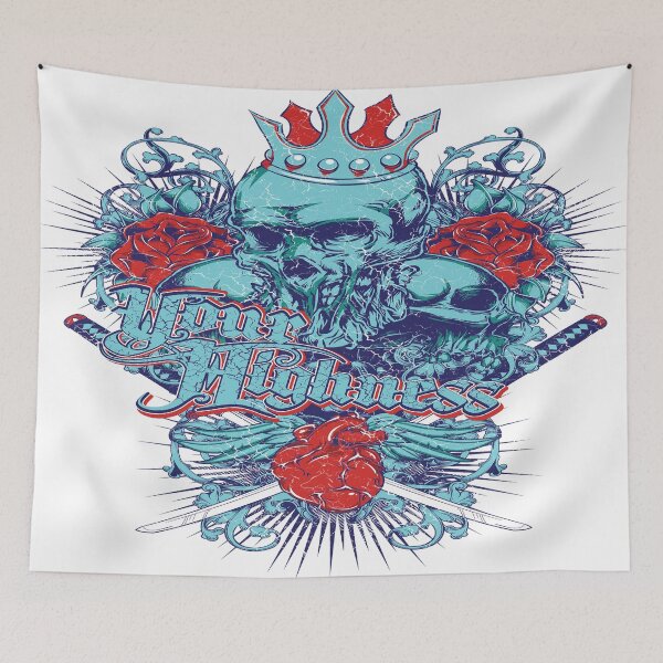 Item preview, Skulls Flowers Swords designed and sold by leen12 Art Designs Prints.