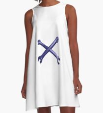 Mechanic Wrenches Cross Bones A-Line Dress