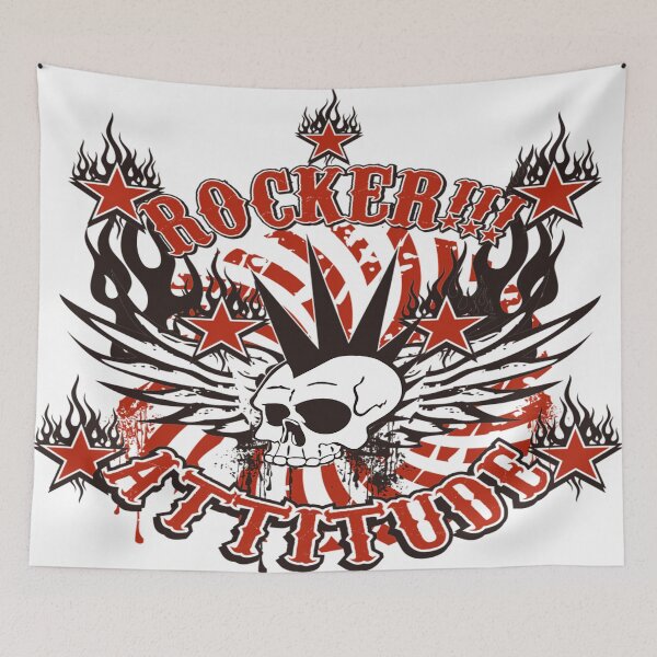Item preview, Punk Rocker Attitude Skull designed and sold by leen12 Art Designs Prints.