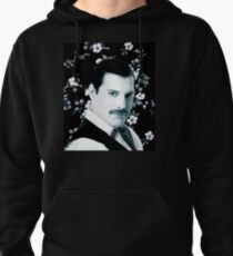 Fredddie Mercury with Flowers Pullover Hoodie