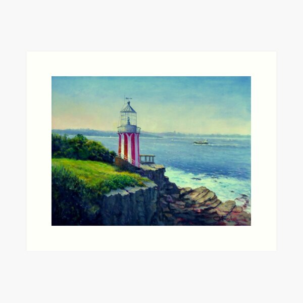 Painting of Hornby Lighthouse Sydney Australia Art Print