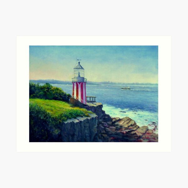 Painting of Hornby Lighthouse Sydney Australia Art Print