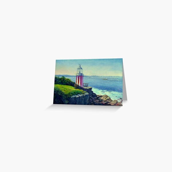 Painting of Hornby Lighthouse Sydney Australia Greeting Card