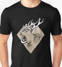 3D Artwork Side Face Deer Outdoor Wildlife Gift Slim Fit T-Shirt