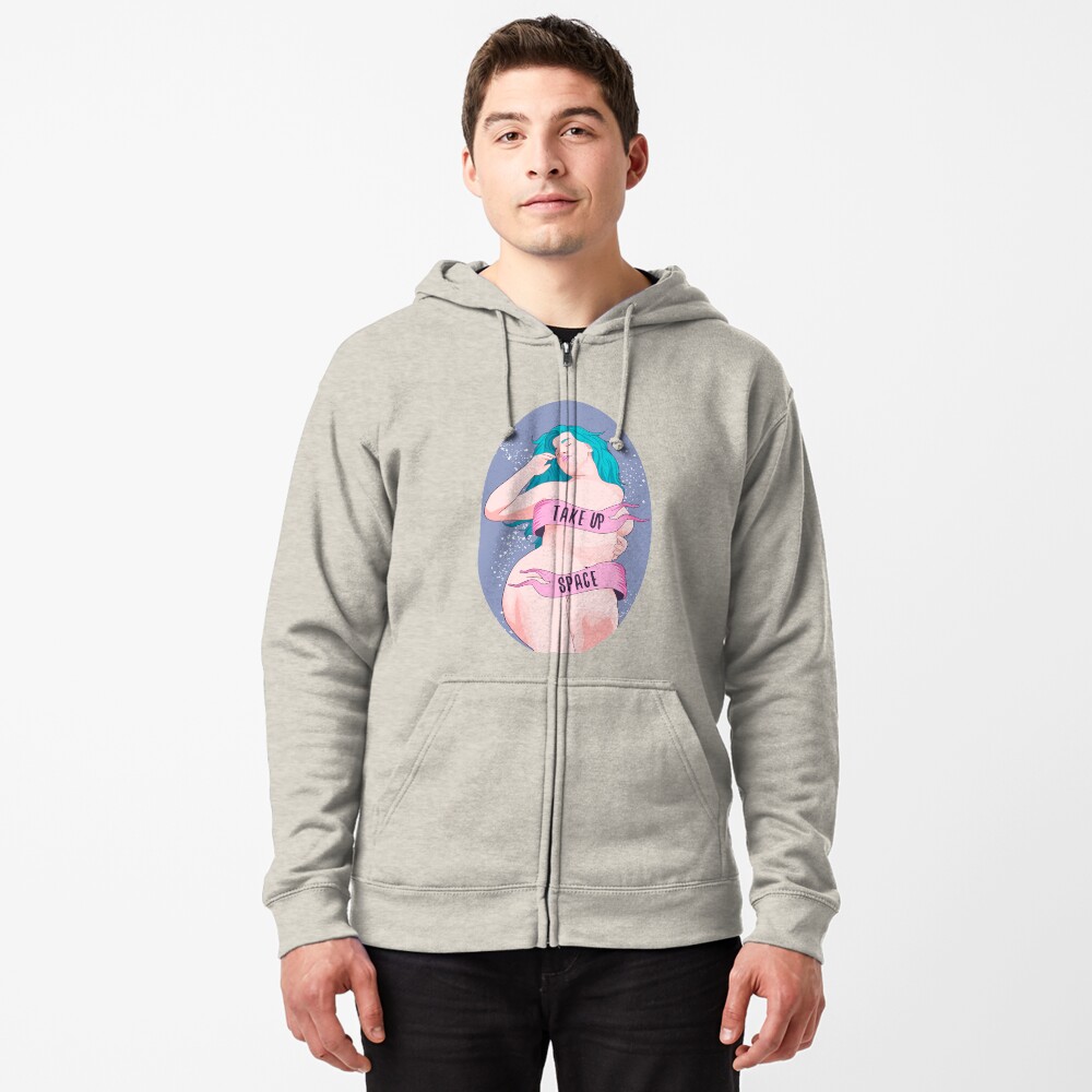 Vista previa del artículo con la obra «Sudadera con capucha y cremallera», diseñado y vendido por ohnoballoons.