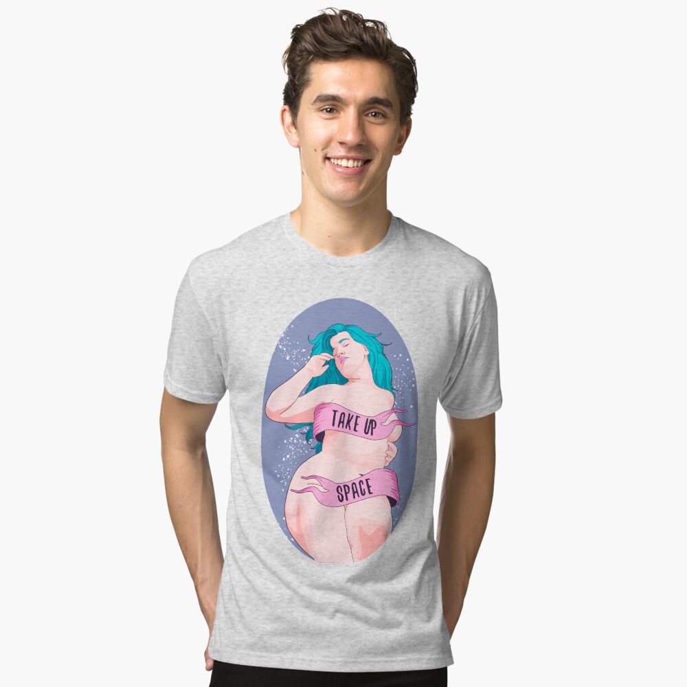 Vista previa del artículo con la obra «Camiseta de tejido mixto», diseñado y vendido por ohnoballoons.