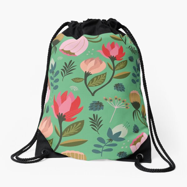 Pretty Florals Drawstring Bag