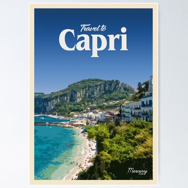 Italy - Capri, the Island of the Sun de Vintage Travel Collection em  póster, tela e muito mais