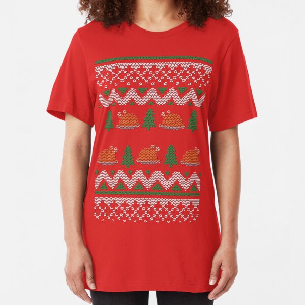 Knitted Chicken Green 2 Slim Fit T-Shirt
