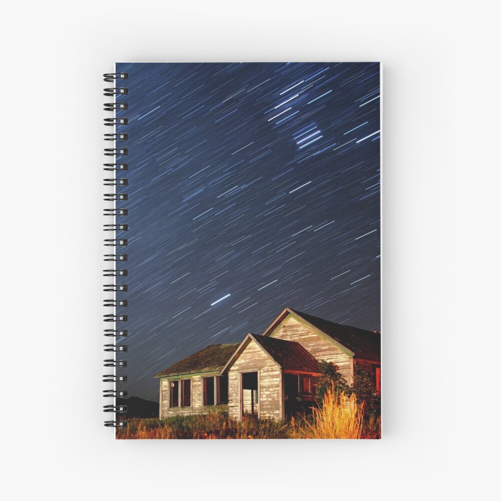Orion Screaming Overhead - Star Trails Spiral Notebook