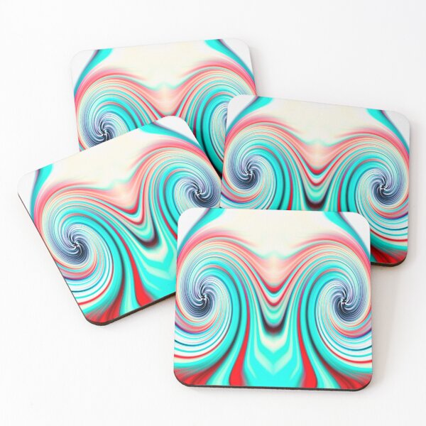 Item preview, Colour Cocaine Twirl Turquoise and Red designed and sold by FOLK ART FUSION by heidiannemorris.