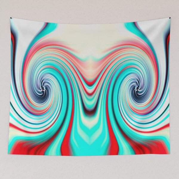 Item preview, Colour Cocaine Twirl Turquoise and Red designed and sold by FOLK ART FUSION by heidiannemorris.