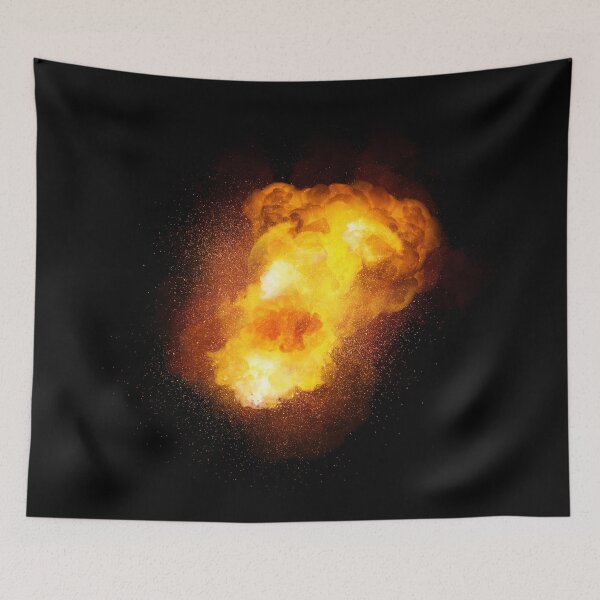 Item preview, Fiery bomb explosion, orange color with sparks and smoke designed and sold by Lukasz Szczepanski.