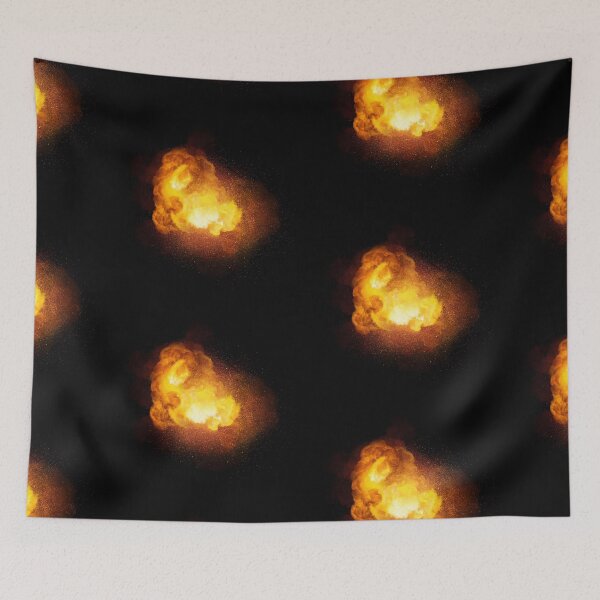Item preview, Fiery bomb explosion, orange color with sparks and smoke designed and sold by Lukasz Szczepanski.
