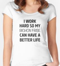I Work Hard So My Bichon Frise Can Have A Better Life Women's Fitted Scoop T-Shirt