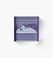 Snowmobiling Ugly Christmas Sweater Style Acrylic Block