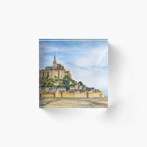 Mont Saint Michel at low tide Acrylic Block