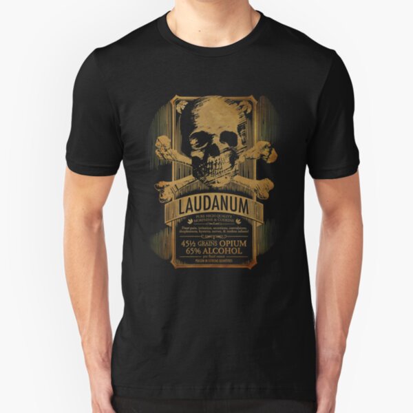 Laudanum Medical Gothic Steampunk Label Slim Fit T-Shirt