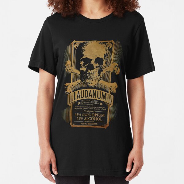 Laudanum Medical Goth Steampunk Label Slim Fit T-Shirt