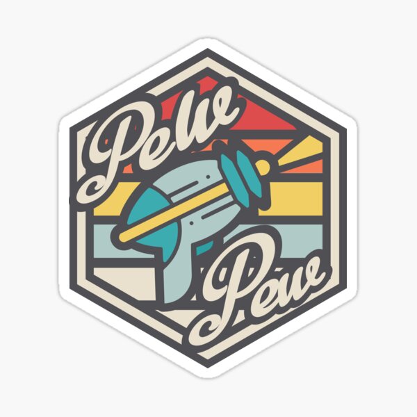 Retro Pew Pew Sticker