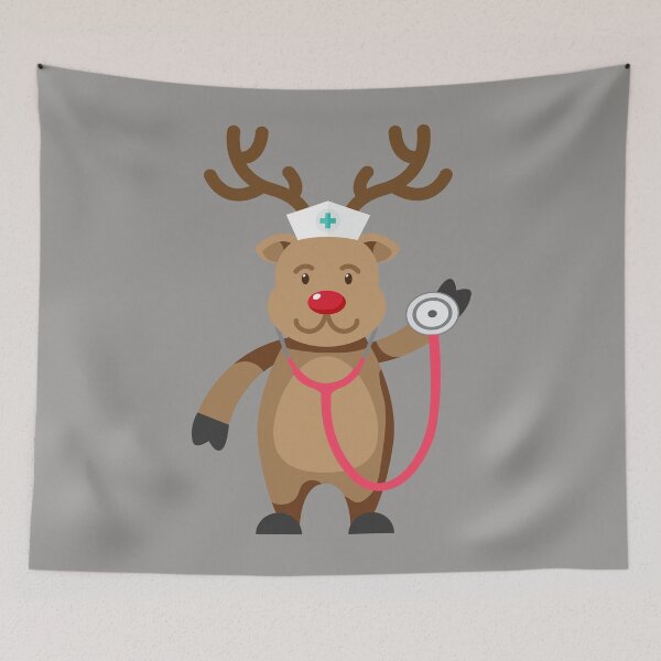 Item preview, NURSE REINDEER Funny Cute Christmas Artwork Nursing Holiday designed and sold by melsens.
