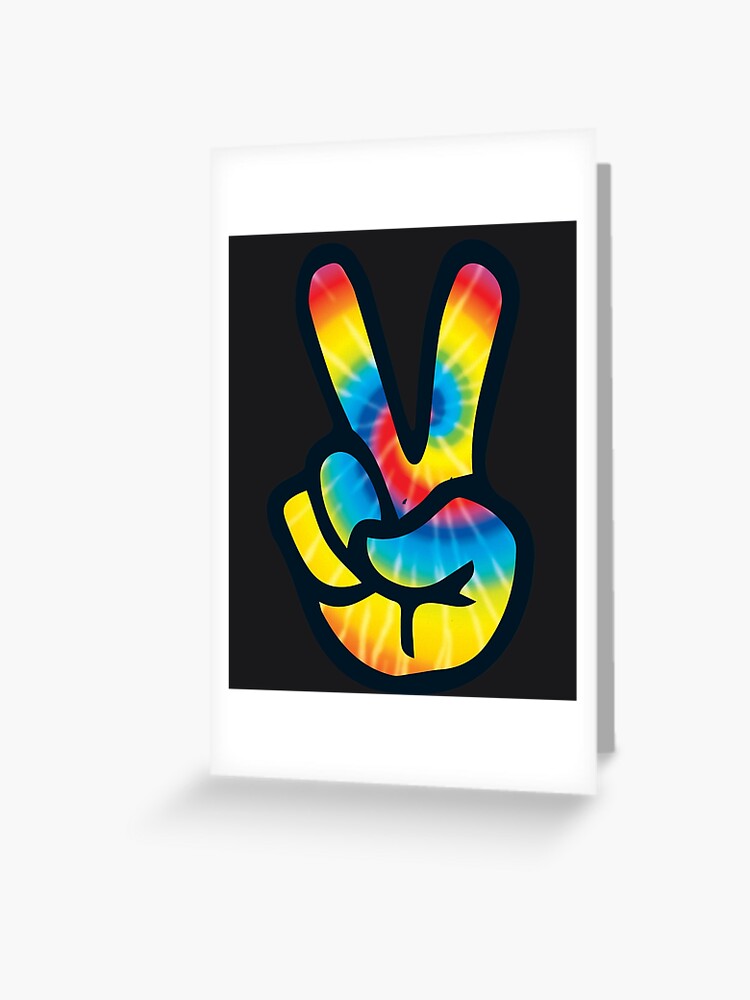 Tie Dye Peace Sign Hand T-Shirt | V Symbol 60s 70s 80s Tee Tie Dye Peace Sign Hand T-Shirt | V Symbol 60s 70s 80s Tee