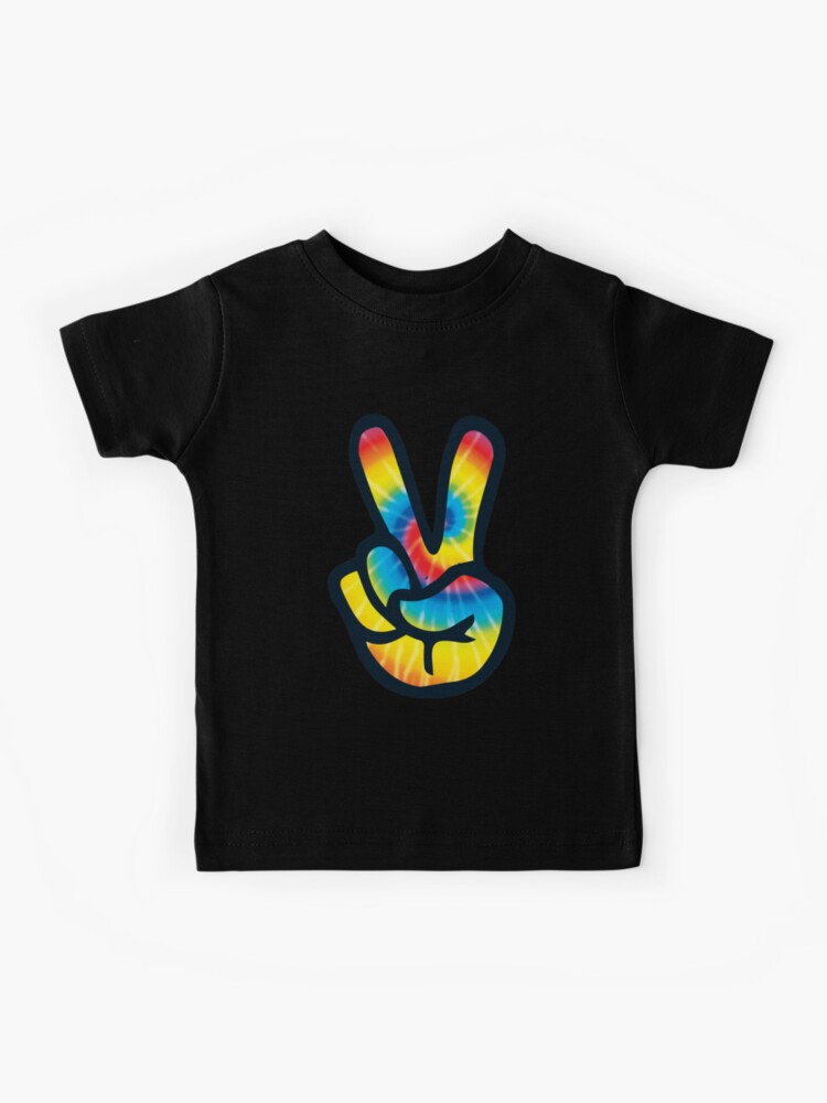 Tie Dye Peace Sign Hand T-Shirt | V Symbol 60s 70s 80s Tee Tie Dye Peace Sign Hand T-Shirt | V Symbol 60s 70s 80s Tee