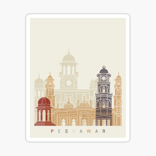 "Peshawar skyline poster" Sticker for Sale by paulrommer Redbubble