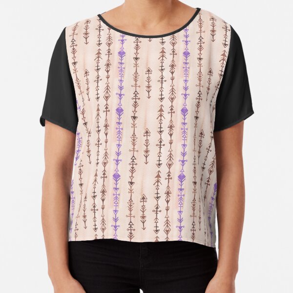 Pink and Lavender Indian Arrows Chiffon Top