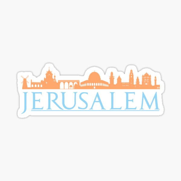 Jerusalem Israel Skyline Souvenir Sticker