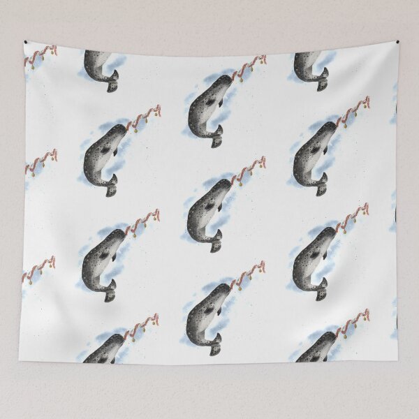 Item preview, Christmas narwhale designed and sold by pinselpanda.