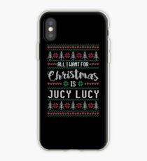 Vinilo o funda para iPhone All I Want For Christmas Is Jucy Lucy Ugly Christmas Sweater