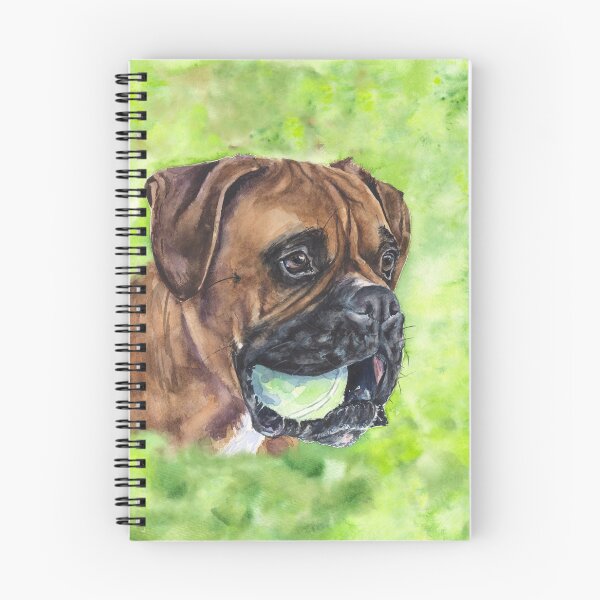 Item preview, Boxer with ball watercolor art from George Dyachenko  designed and sold by George Dyachenko.