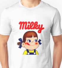 Camiseta ajustada logotipo rojo lechoso