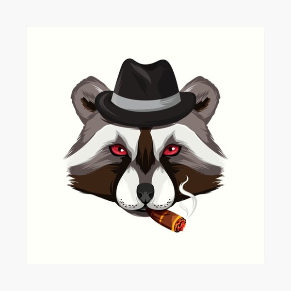 Item preview, Gangster raccoon with cigar designed and sold by horstdesigns.