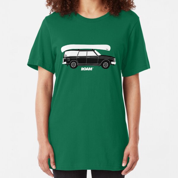 ROAM Volvo Granola Wagon with Canoe Slim Fit T-Shirt