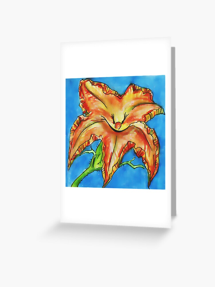 Thumbnail 1 of 2, Greeting Card, pumpkin flower designed and sold by Anthropolog.