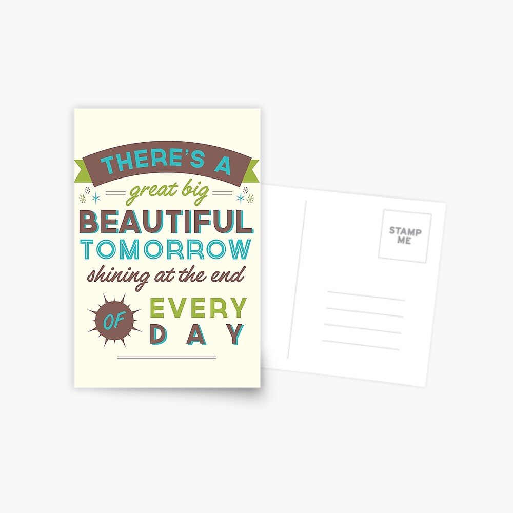 Beautiful Tomorrow (For light backgrounds) Postcard