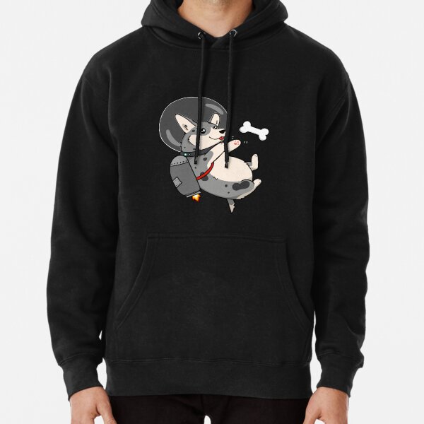 cárdigan azul merle space corgi con jetpack Sudadera con capucha