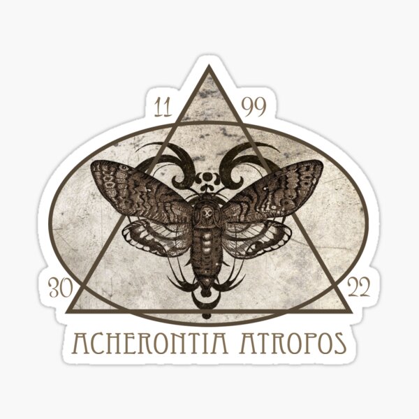 Death's head hawkmoth - Black Version Sticker
