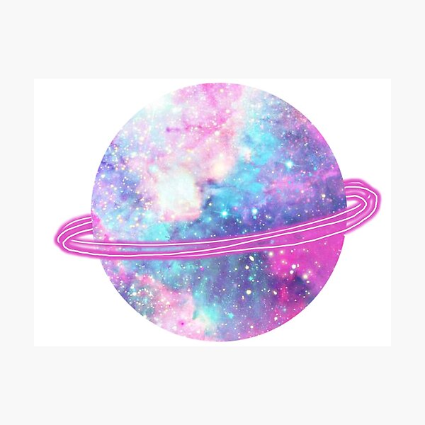 Item preview, Galaxy planet neon designed and sold by PinkestLemonade.
