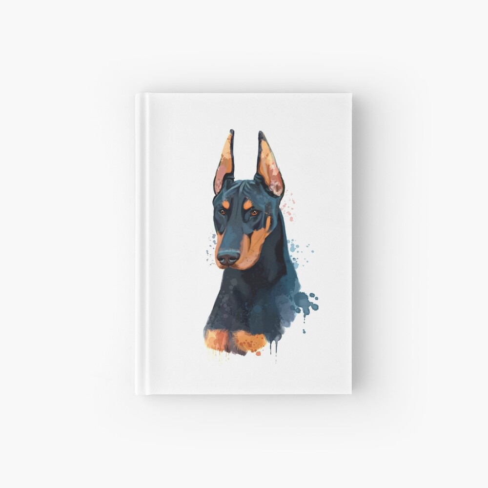 doberman painting from the upside
