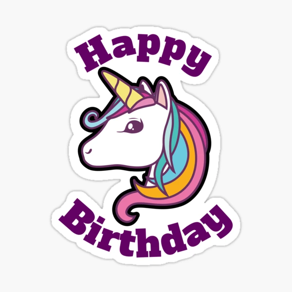 Unicornio Sticker Pegatina  Unicorn birthday, Unicorn stickers, Unicorn