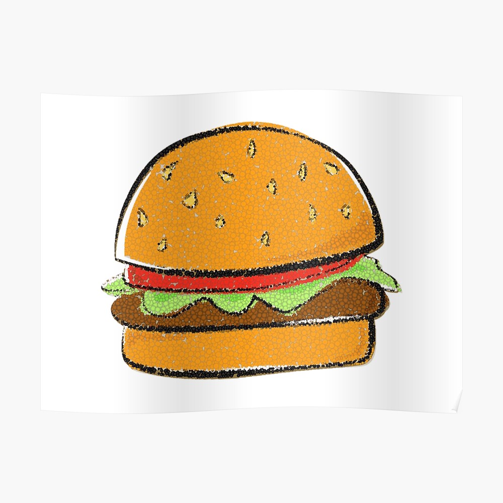 Hamburger Cheeseburger Cartoon Bubble Art Design