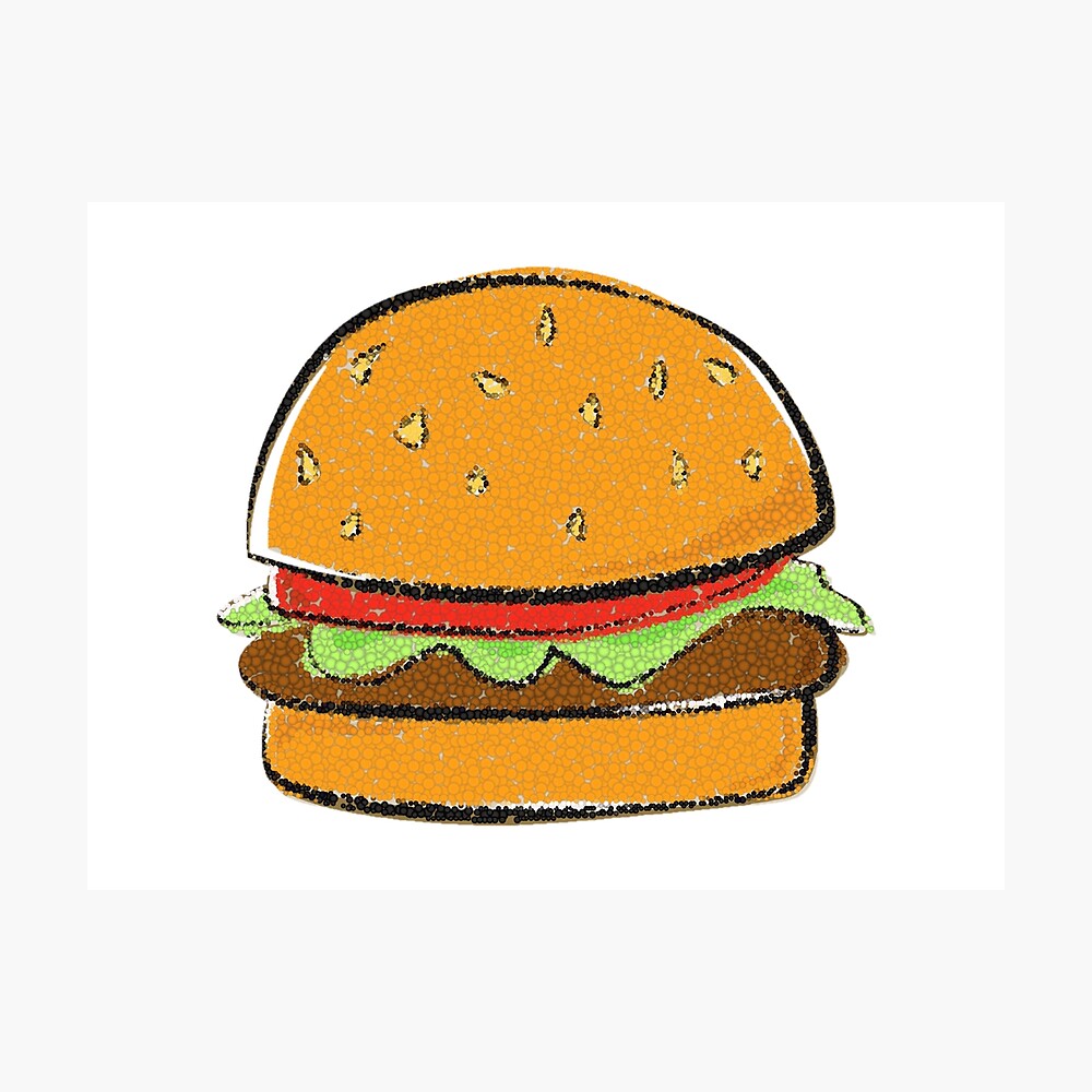 Hamburger Cheeseburger Cartoon Bubble Art Design